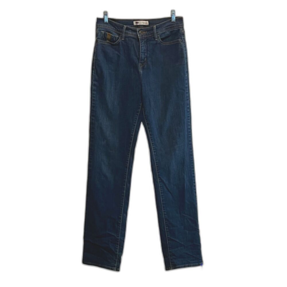 Levis 512 Womens 10L W30 L34 Blue Straight Leg Stretch Jeans Cow Print Pockets